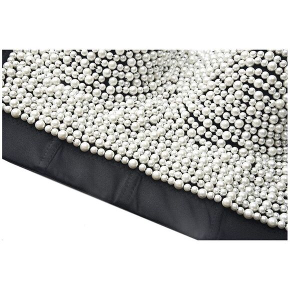 Bra Corset Top++Madonna Style Metallic Studs Bustier, White - Picture 4 of 6